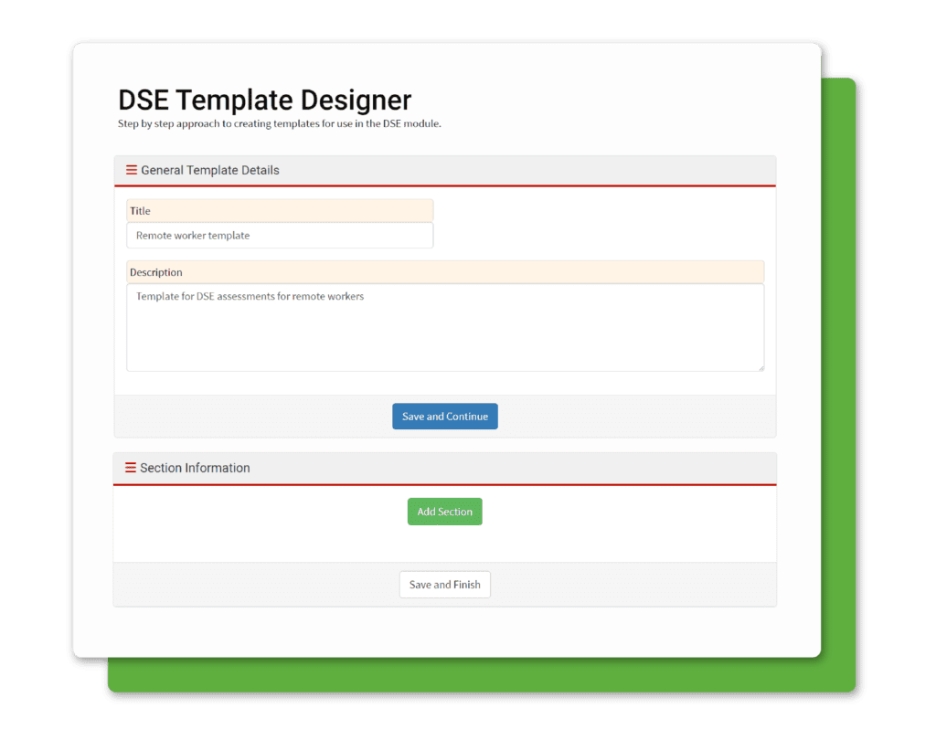 Clip of template design feature in DSE in AssessNET.