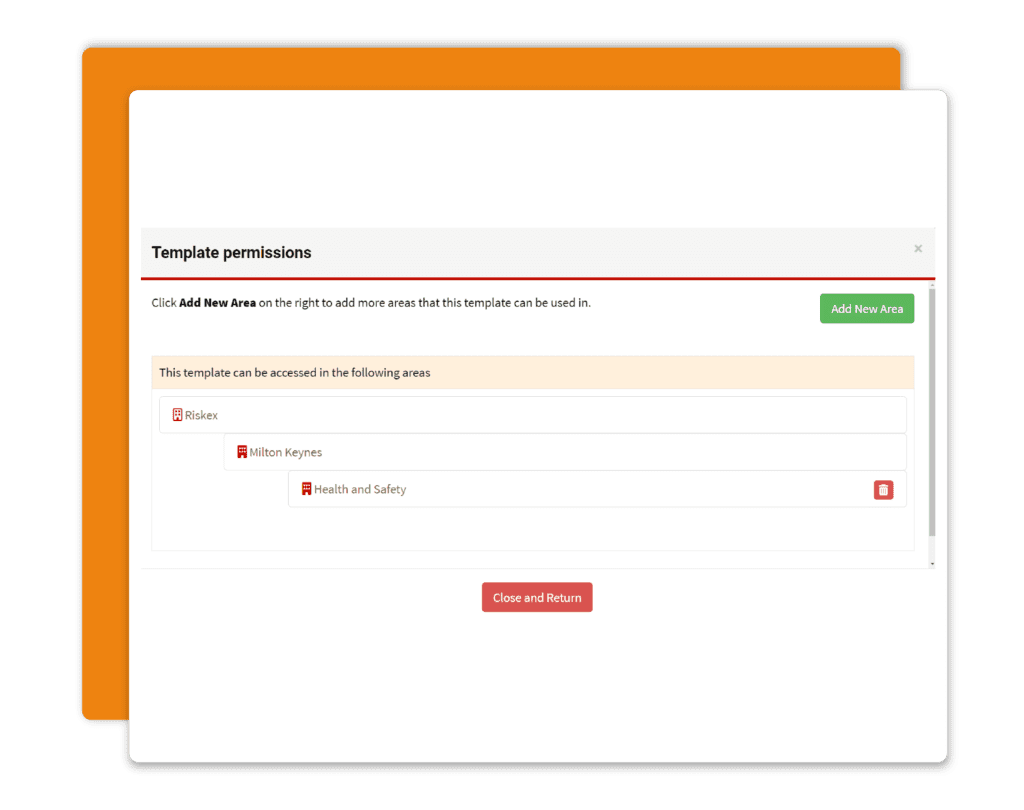 Clip of restricting access to documents in safety audit module in AssessNET.