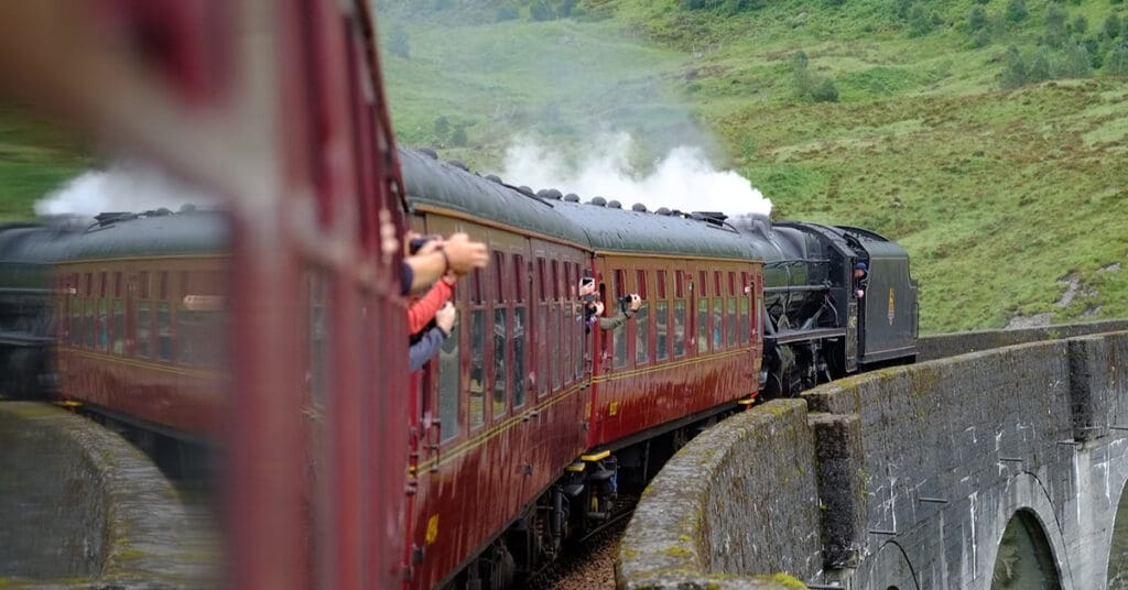 a train on a bridge