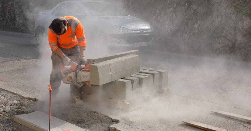 dust on construction site.