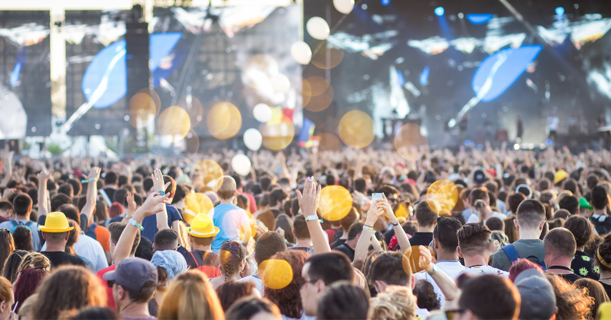 crowd at a festival.