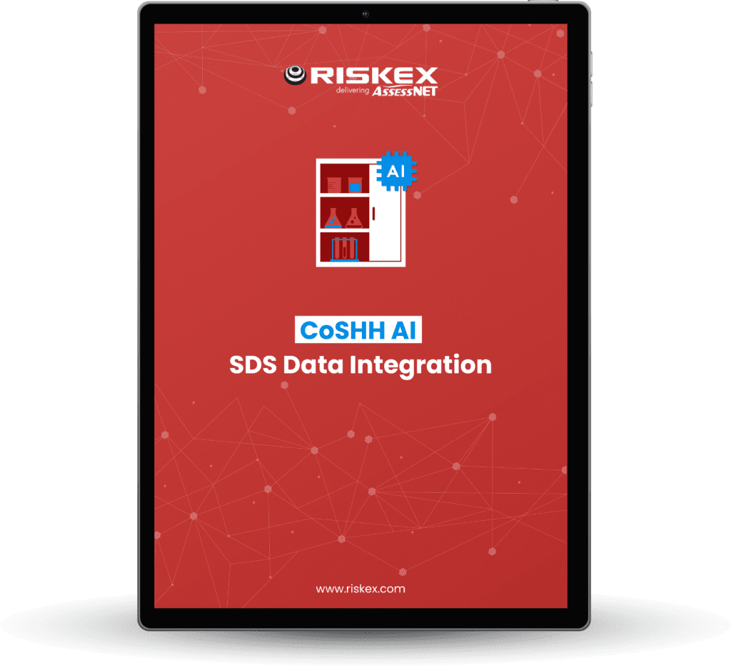 Tablet with front cover of CoSHH AI brochure