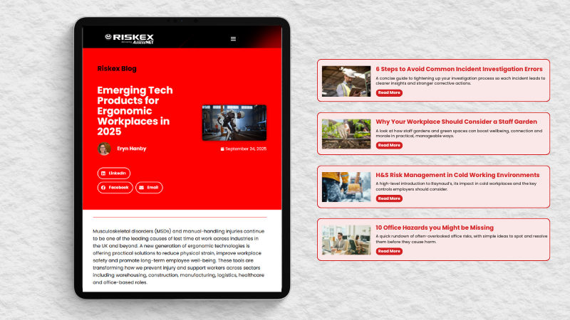 Tablet with a blog displayed on it.