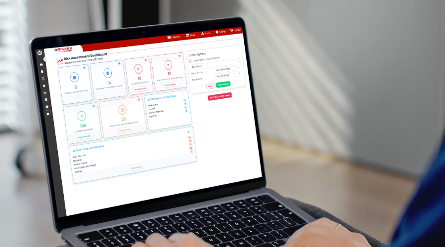 risk assessment in Assessnet displayed on a laptop