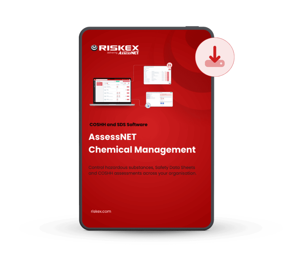 Chemical management brochure on a tablet view.